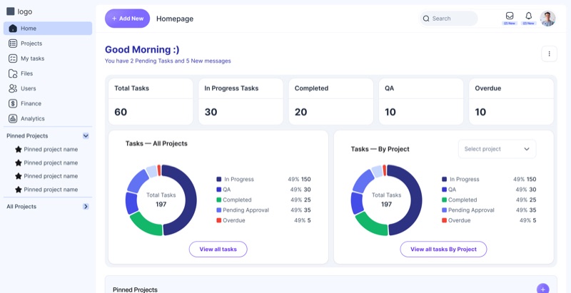 Home page of the construction platform