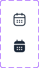 Calendar icon, default and active