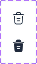 Delete icon, default and active