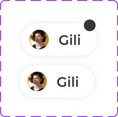 Profile button, with and without a notification
