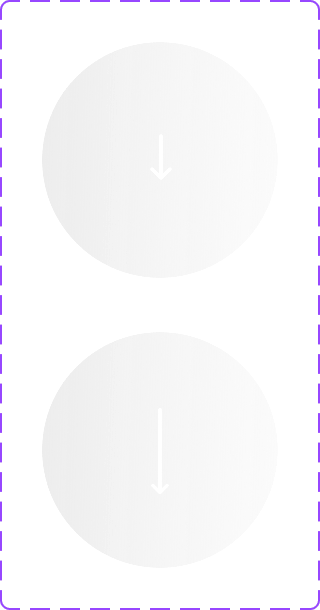 Scroll down button, light, in two sizes