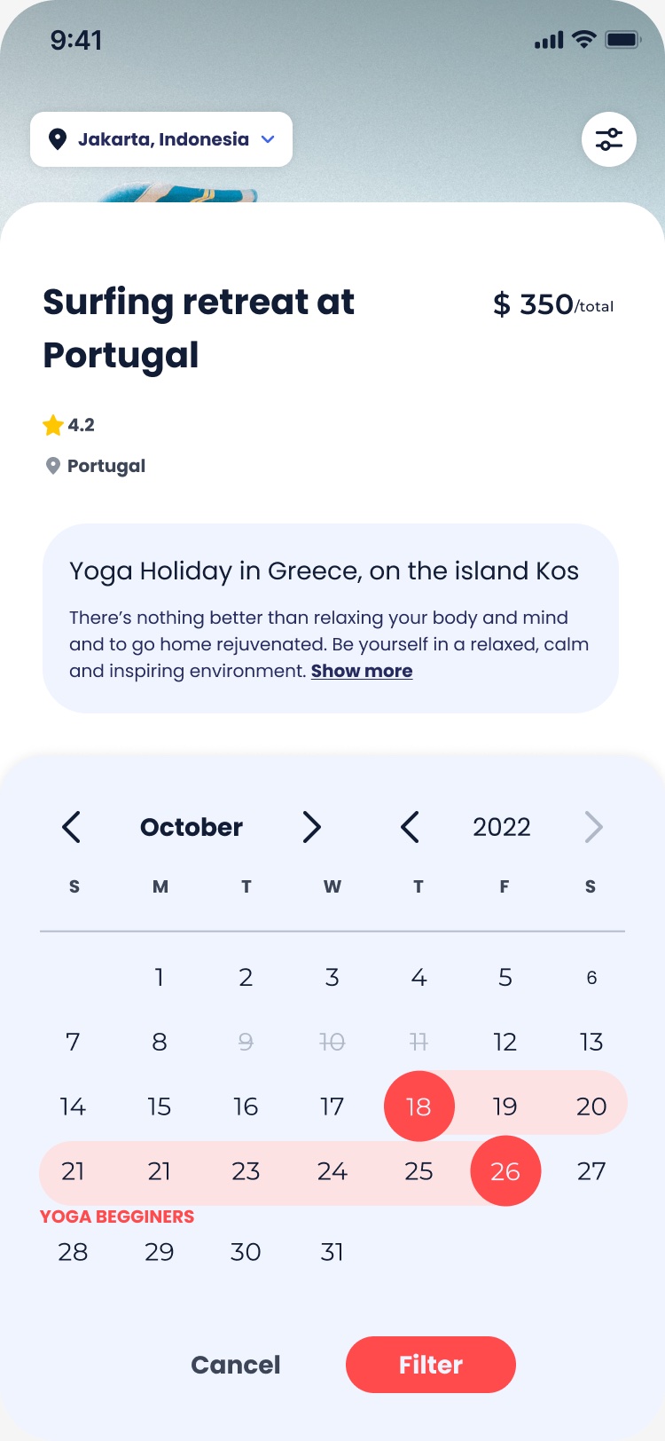Calendar, final design