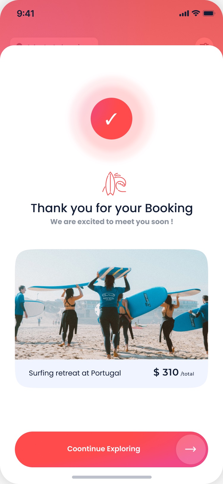 Thank you for your booking screen